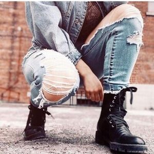 zara lace up combat boots